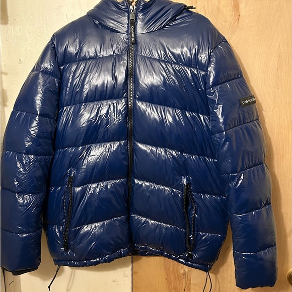 Calvin Klein Men’s High Shine Hooded Puffer Jacket - Picture 2 of 6
